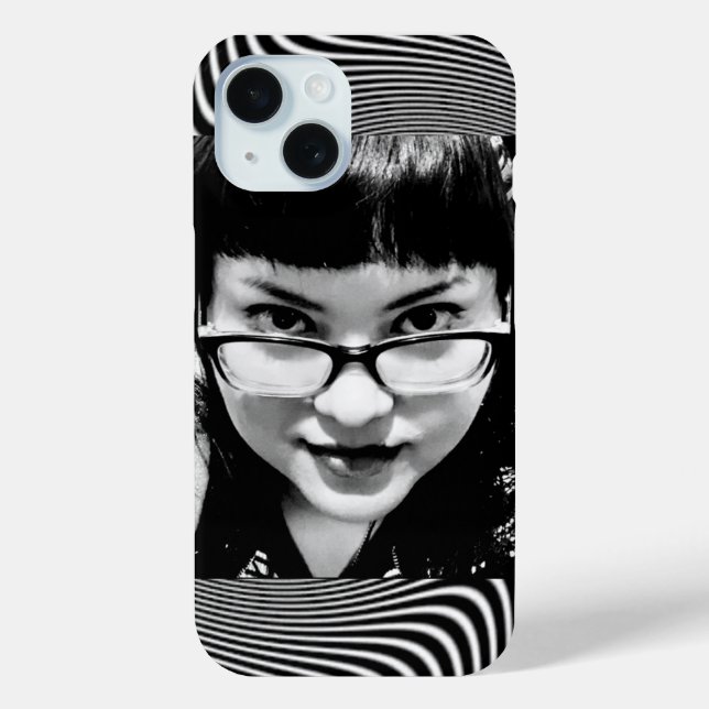 Coques Case-Mate iPhone regard hypnotique en noir et blanc (Verso)