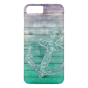 Case-Mate iPhone Case Regard pourpre nautique Girly d'Ancre et en bois