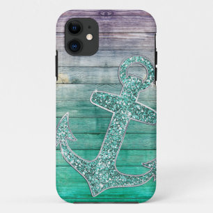 Etui iPhone Case-Mate Regard pourpre nautique Girly d'Ancre et en bois