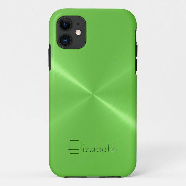 Coques Case-Mate iPhone Regard vert clair en métal d'acier inoxydable (Dos)