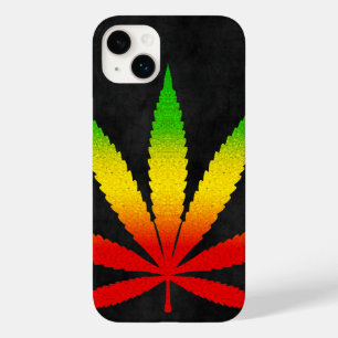 Coque Pour iPhone 14 Plus Reggae noire cool Rasta Leaf Rastafari