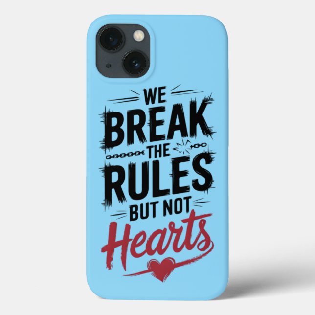 Coques Case-Mate iPhone Règles de rupture, pas Coeurs : Typographie Téléph (Verso)