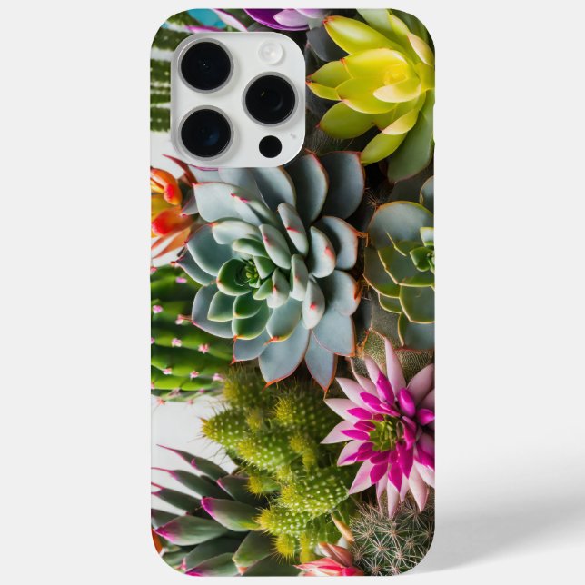 Coques Case-Mate iPhone Regroupement de cactus et de plantes succulents (Verso)