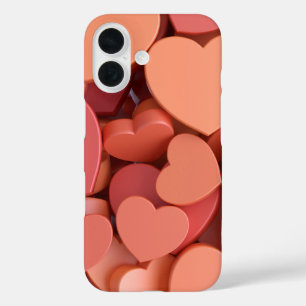 Coque Pour iPhone 16 Regroupement de Cœurs Colorés