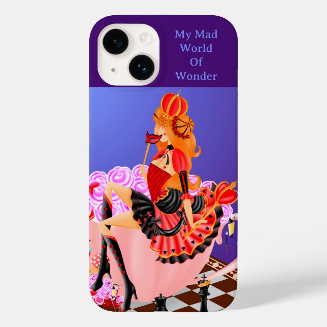 Coques Case-Mate iPhone Reine de cœur sur un lit de roses  (Verso)