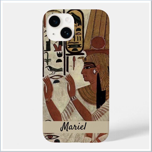 Coques Case-Mate iPhone Reine de l'Égypte antique en noir et beige (Créateur téléchargé)
