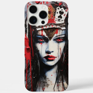 Coque iPhone 16 Pro Max Reine des Coeurs gothique - par Alice au pays des 