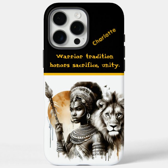 Coques Case-Mate iPhone Reine guerrière avec son compagnon lion (Verso)
