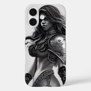 Coque Pour iPhone 16 Reine guerrière noire et blanche d'Afrique
