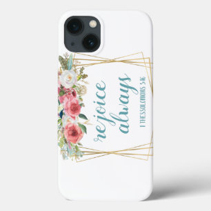 Case-Mate iPhone Case Réjouissez-vous toujours Fleurs Aquarelle Rose Tur