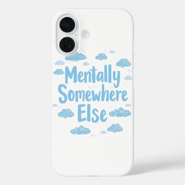 Coques Case-Mate iPhone Relatable "Mentalement ailleurs" avec des nuages (Verso)