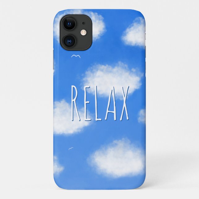 Coques Case-Mate iPhone Relax Blue Sky Nuages Motivational Devis (Dos)