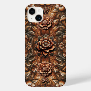 Coque Case-Mate iPhone Relief Fleur Vintage Aspect Cuir Faux