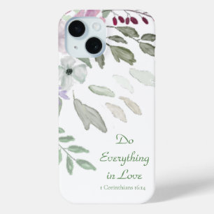 Coque Case-Mate iPhone Religieux Feminine Simple Blanc Aquarelle Floral