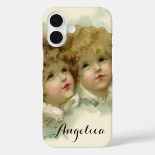 Coque Pour iPhone 16 Religion vintage, anges victoriens dans les nuages