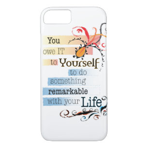 Coque iPhone 8/7 Remarquable LIFE Inspirational Citation illustrée