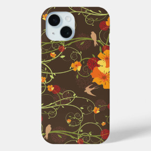 Coque Case-Mate iPhone Remous jaunes de ketmie et floral élégant
