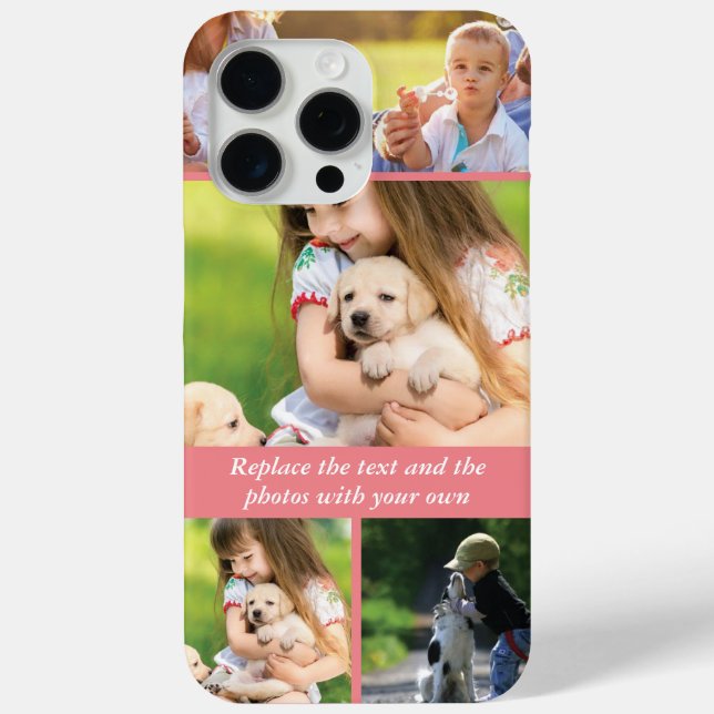 Coques Case-Mate iPhone Remplacez le texte et les photos par vos propres é (Verso)