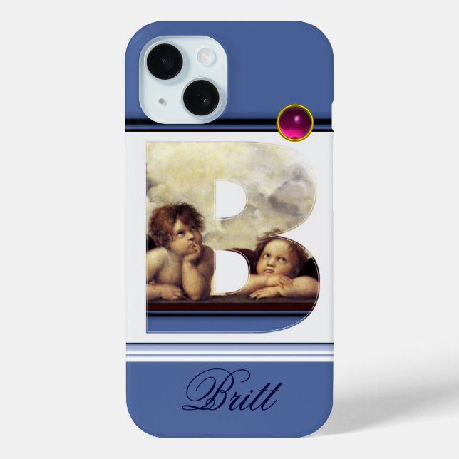 Coques Case-Mate iPhone RENAISSANCE ANGEL B LETTRE Aile Cherub Monogramme (Verso)