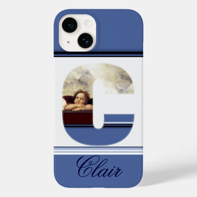 Coques Case-Mate iPhone RENAISSANCE ANGEL C LETTRE À ailes Cherub Monogram (Verso)