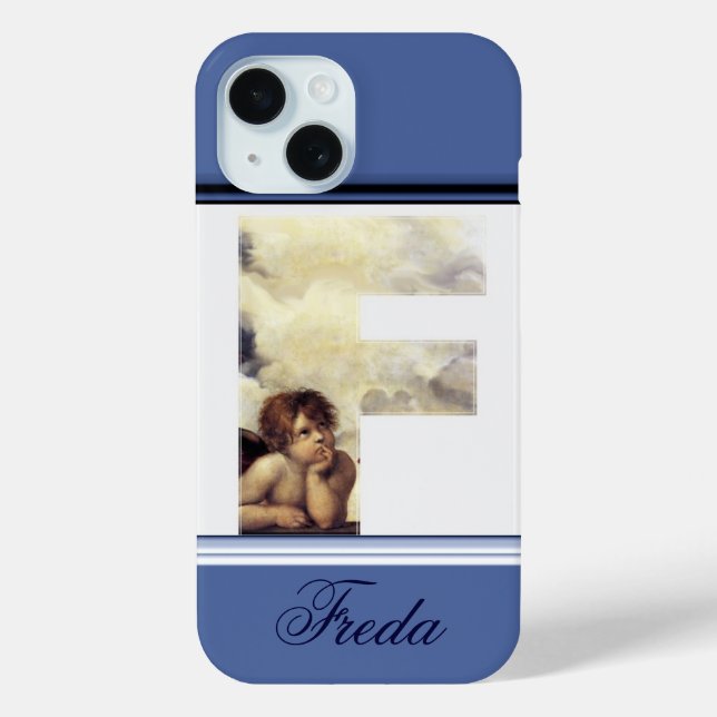 Coques Case-Mate iPhone RENAISSANCE ANGEL F LETTRE Aile Cherub Monogramme (Verso)