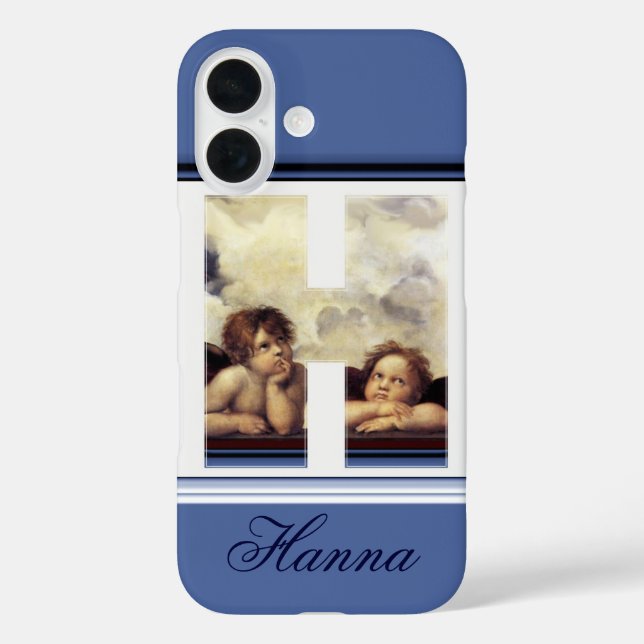 Coques Case-Mate iPhone RENAISSANCE ANGEL H LETTRE Aile Cherub Monogramme (Verso)