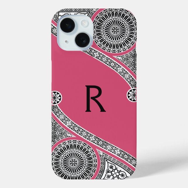 Coques Case-Mate iPhone RENAISSANCE ARCHITECTE Fraise Ice rose Monogramme (Verso)