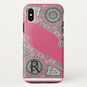Coque Pour iPhone XS RENAISSANCE ARCHITECTE Fraise Ice rose Monogramme