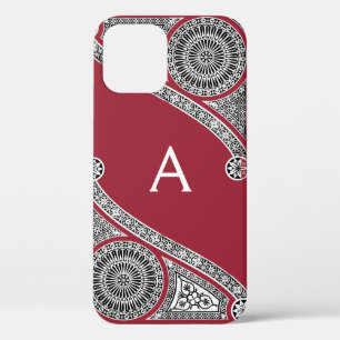 Etui iPhone Case-Mate RENAISSANCE ARCHITECTURE Marsala Monogramme rouge