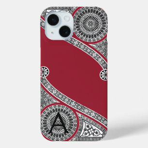 Coque Case-Mate iPhone RENAISSANCE ARCHITECTURE Marsala Monogramme rouge