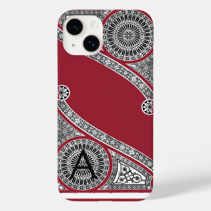 Coques Pour iPhone RENAISSANCE ARCHITECTURE Marsala Monogramme rouge