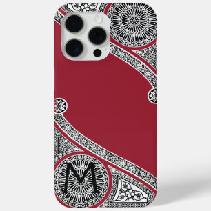 Coque Case-Mate iPhone RENAISSANCE ARCHITECTURE Marsala Monogramme rouge