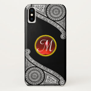 Coque Case-Mate iPhone RENAISSANCE ARCHITECTURE Noir Blanc Rouge Gem Mono