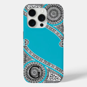Coque iPhone 15 Pro RENAISSANCE ARCHITECTURE Scruba Blue Monogramme
