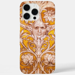 COQUE iPhone 16 PRO MAX RENAISSANCE FACE GROTESQUE WITH GOLD WHITE FLORAL