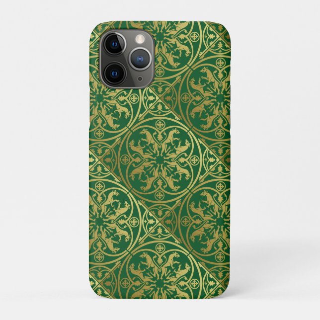 Coques Case-Mate iPhone Renaissance Médiévale Héraut Lion Léopard Métalliq (Dos)