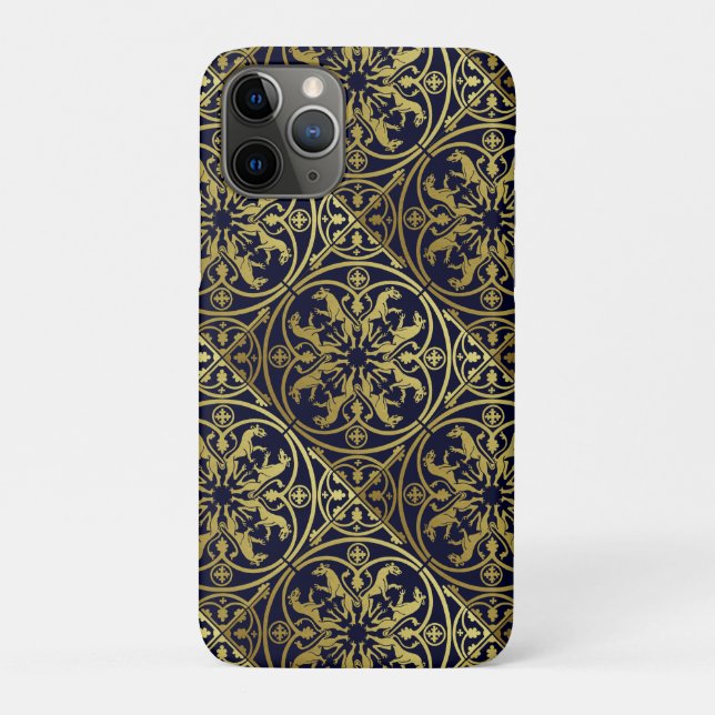 Coques Case-Mate iPhone Renaissance Médiévale Héraut Lion Léopard Métalliq (Dos)
