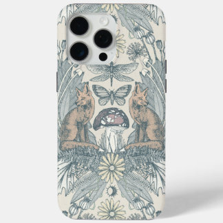Coque Case-Mate iPhone renard cottagecore damassé blanc cassé