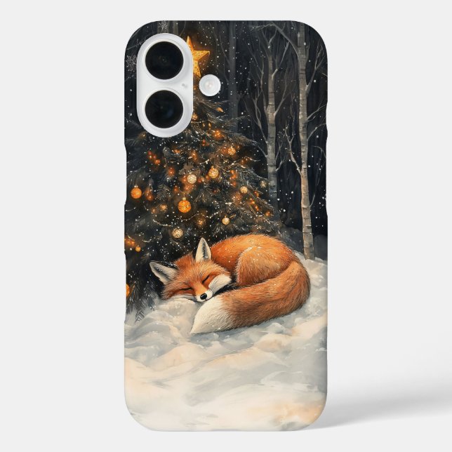 Coques Case-Mate iPhone Renard couché Whimsical Noël rustique (Verso)
