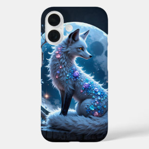 Coque Pour iPhone 16 Renard de cristal éclairé par la lune – Gardien de