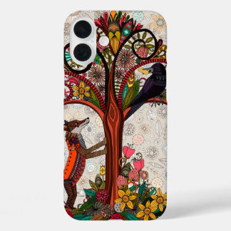 Coque Pour iPhone 16 Plus renard et corbeau