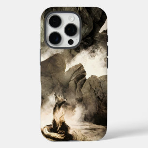 Coque iPhone 16 Pro Renard mystique printanier Montagne embrumée Minim