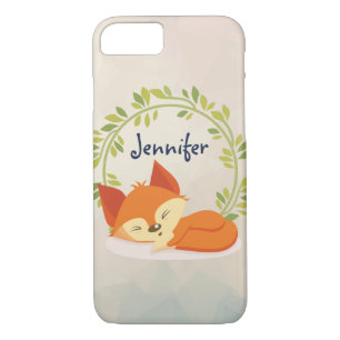 Case-Mate iPhone Case Renard orange dormant mignon avec couronne Feuille