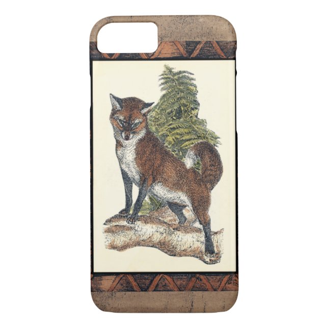 Coques Case-Mate iPhone Renard rustique sur un tronc d'arbre (Dos)