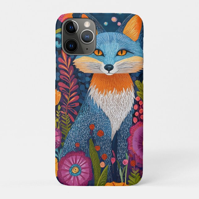 Coques Case-Mate iPhone Renard Vibrant Point Art Au Milieu De Flore Luxuri (Dos)