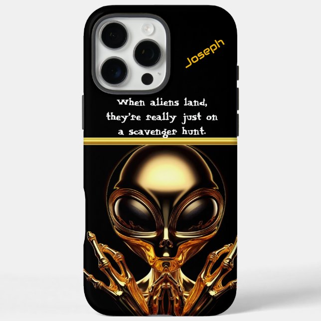 Coques Case-Mate iPhone Rencontre d'Aliens d'or à la zone 51 (Verso)
