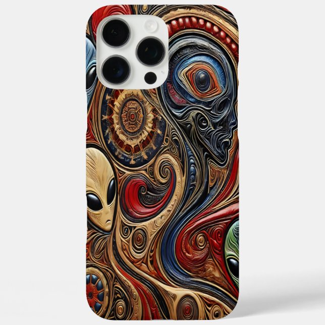 Coques Case-Mate iPhone Rencontre mystérieuse d'Aliens dans l'art cosmique (Verso)