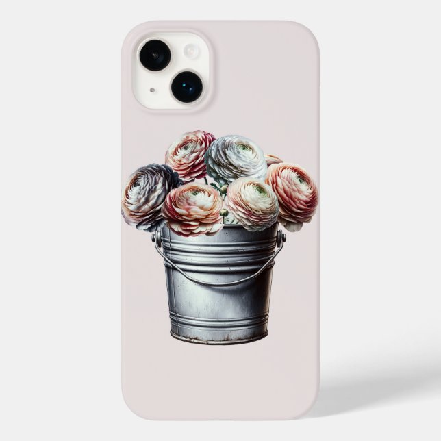 Coques Case-Mate iPhone Renoncule dans un seau en fer-blanc Glamour rustiq (Verso)