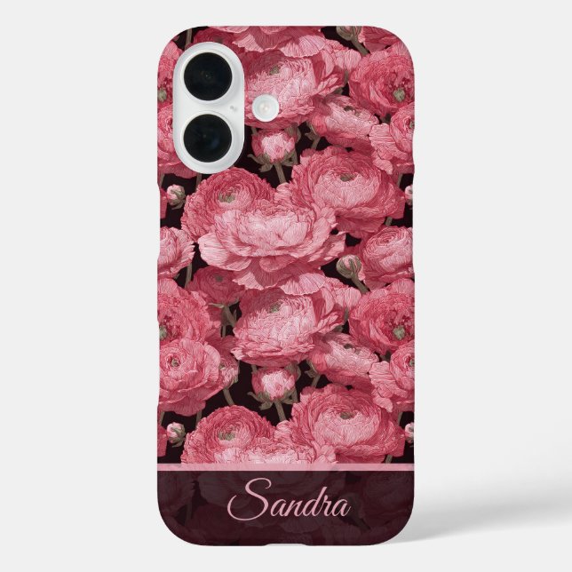 Coques Case-Mate iPhone Renoncule de remerciement classique avec nom (Verso)
