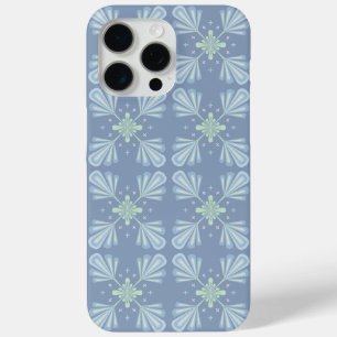 Coque Case-Mate iPhone Répétition abstraite florale bleu pastel